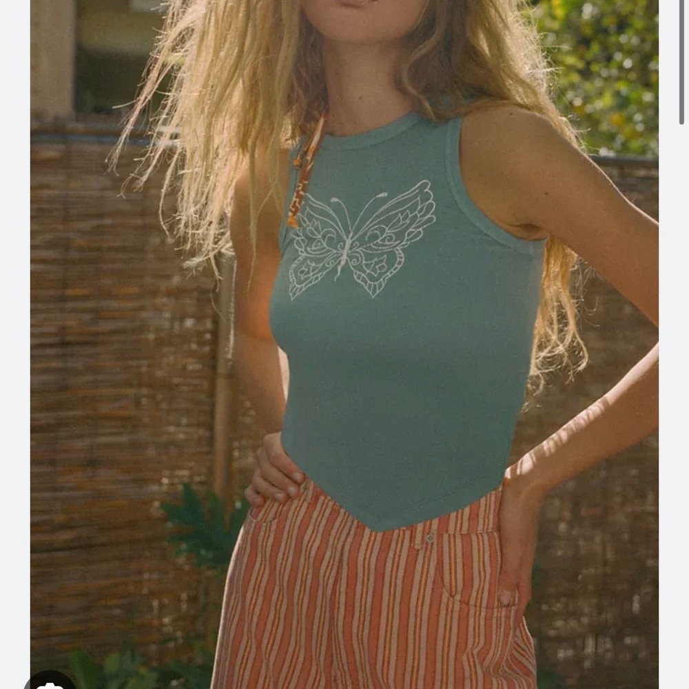 Urban outfitters sold out diamente tie-back butterfly shirt